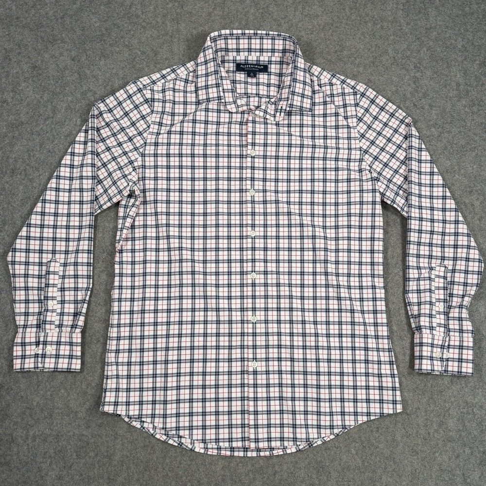 Mizzen‎ + Main Plaid Trim Fit Long Sleeve Button Down Shirt Men's Size XL